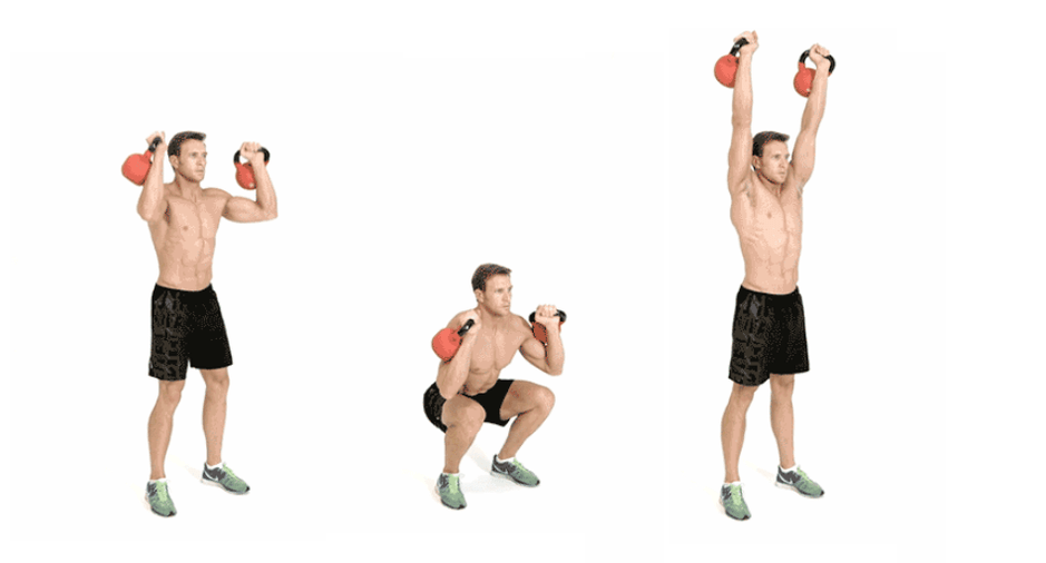 Dynamic overhead kettlebell presses activate all major muscles