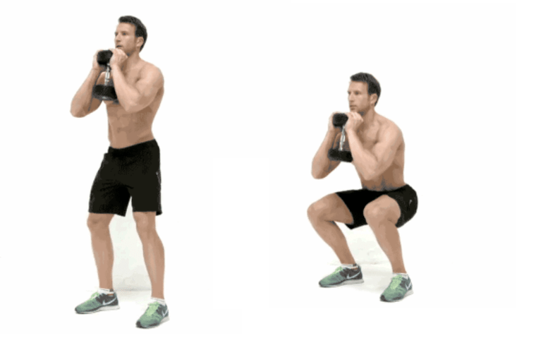 Squatting with dumbbells will help you lose weight and train your leg muscles